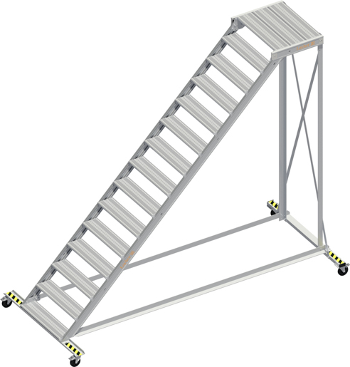 Layher Alu-Wartungsbühne 45° o. Handlauf 0,80x3,00m #1138715